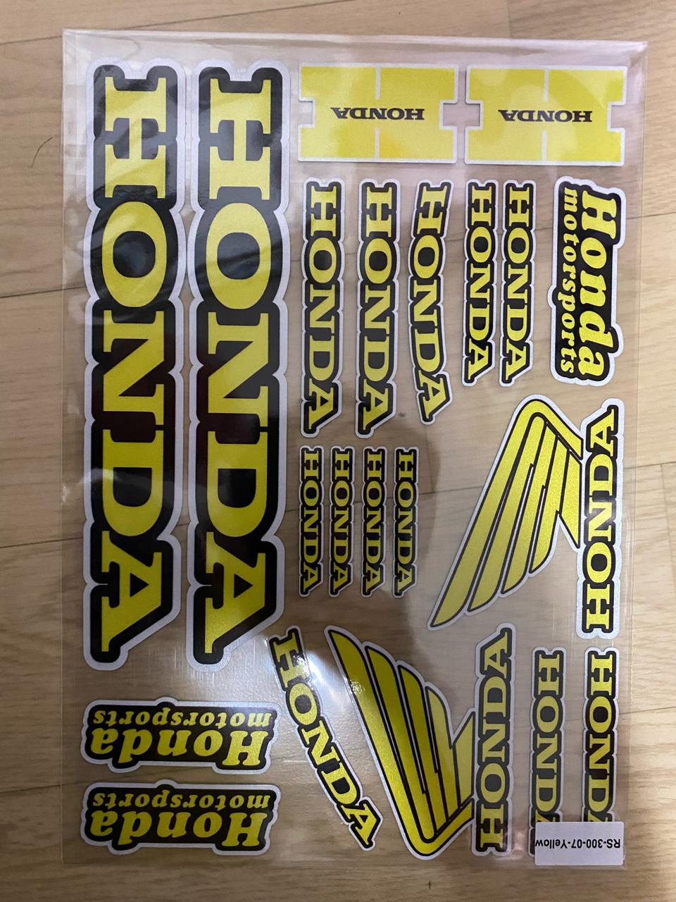 혼다 오토바이 스티커 노랑