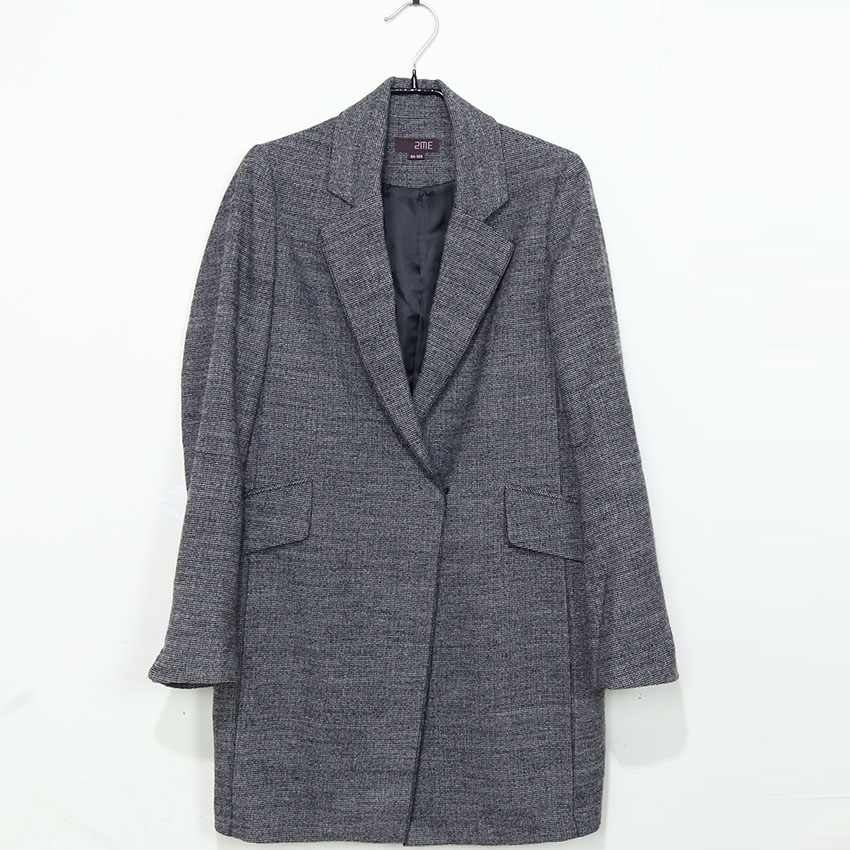 투미 여성 차콜 원버튼 코트 85 (HU1495)