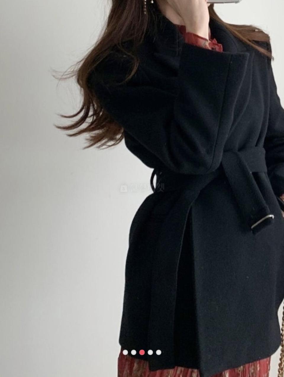 새상품 세일 누빔 벨트 코트 하프 자켓 블랙 정장 아우터