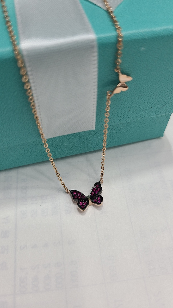 14k 루비큐 나비 목걸이