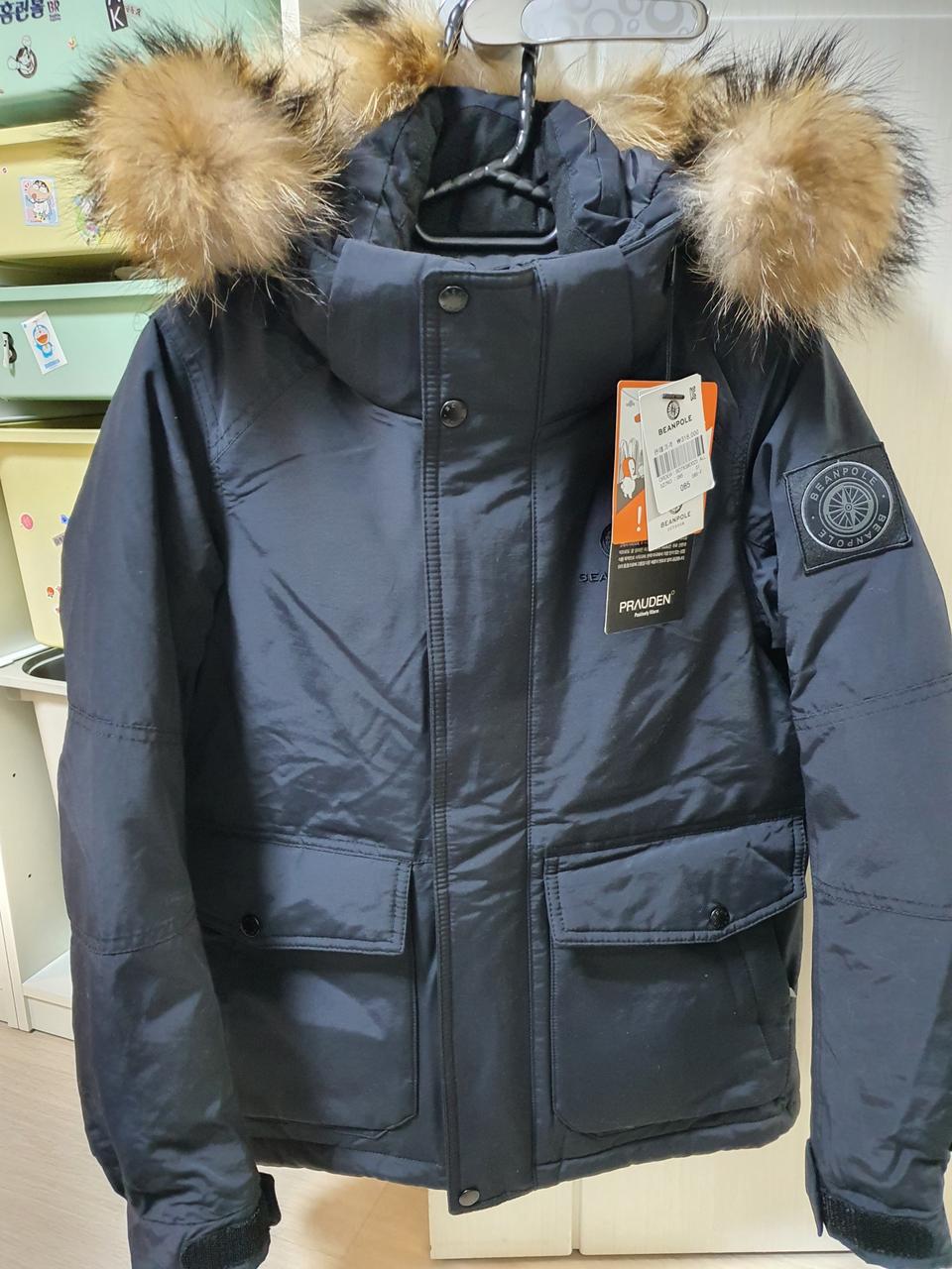 새상품 85)빈폴 덕 다운 패딩,천연 모피 털 후드(최종가격)