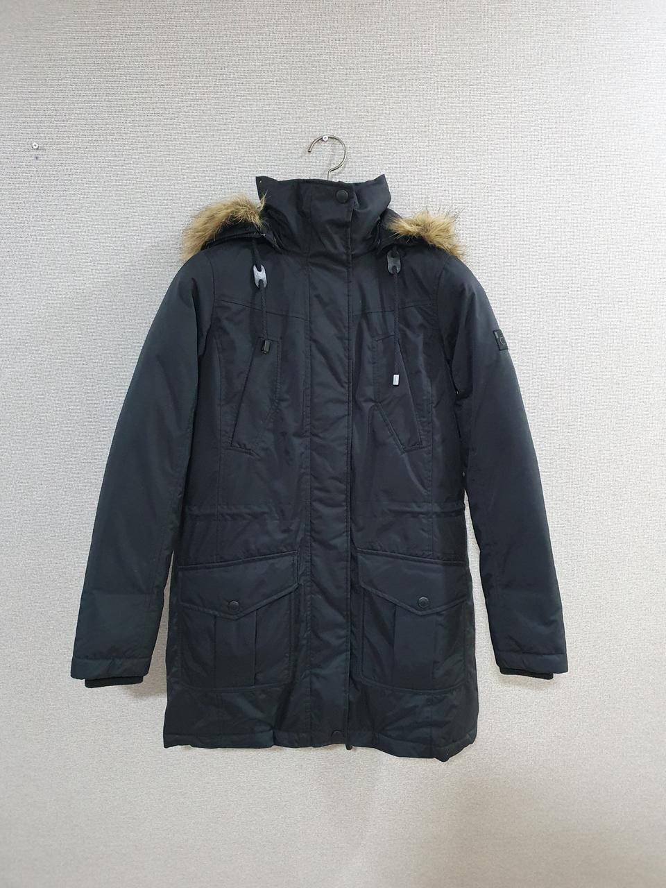 CK 캘빈클라인 롱패딩 다운패딩 블랙 털탈착 XS 상태좋음