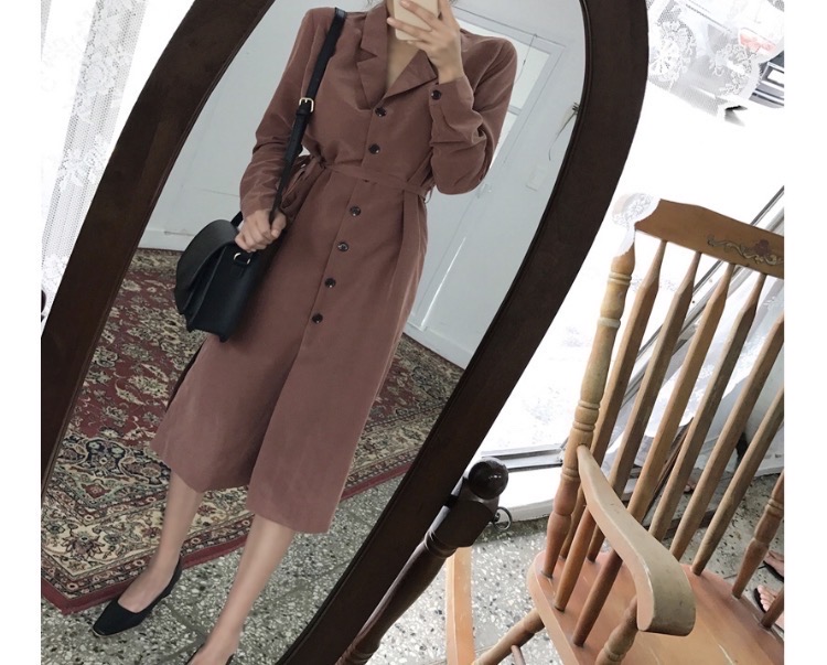 모코블링 스웨이드 셔츠 롱원피스