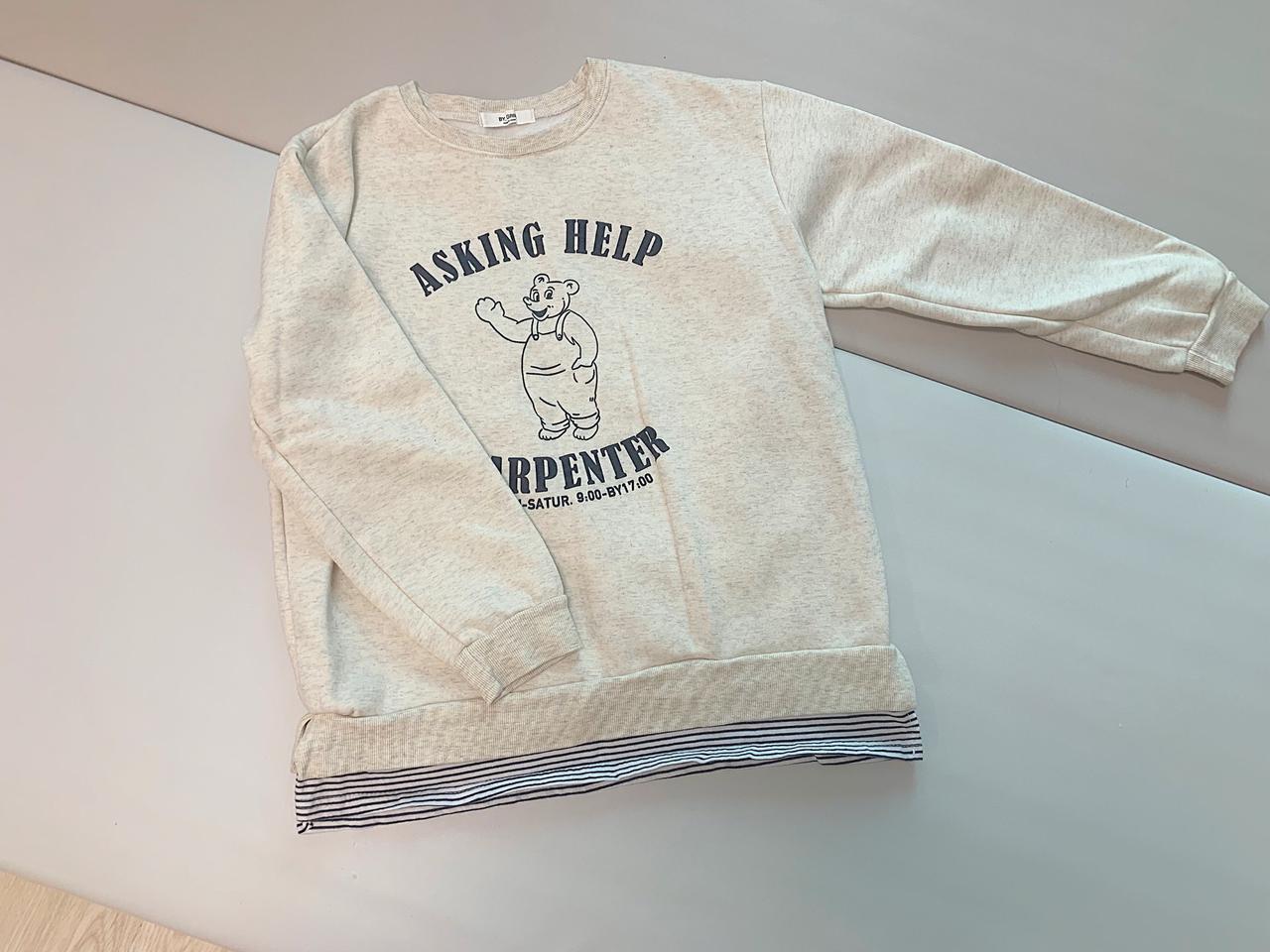 새상품 곰돌이 기모 맨투맨