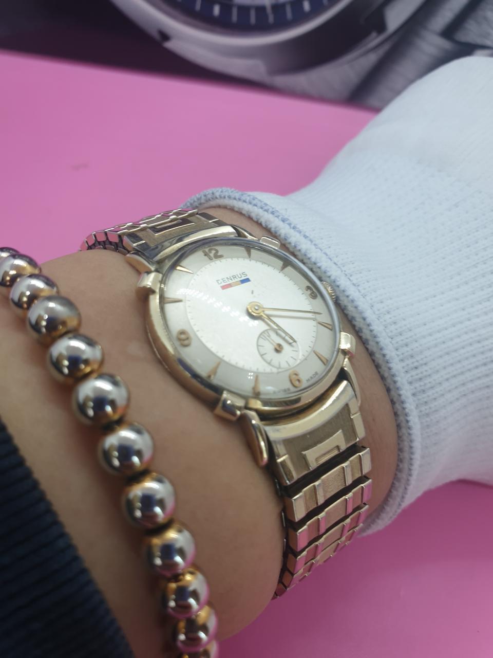 빈티지 BENRUS 14K 통금 남성용 수동식 메탈 시계