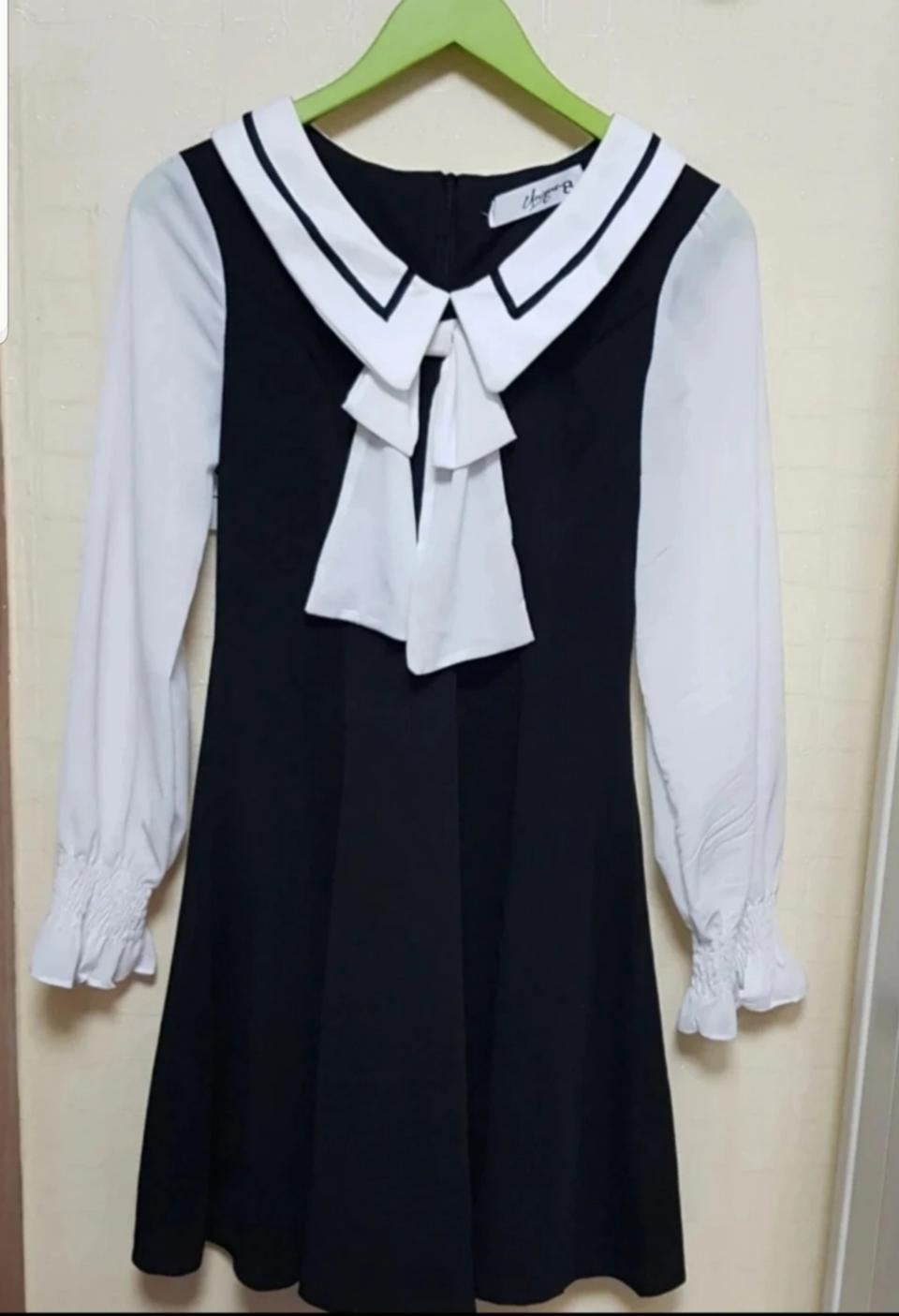 백화점정품)숲리본타이원피스(거의새것,루즈핏)마지막가격내림