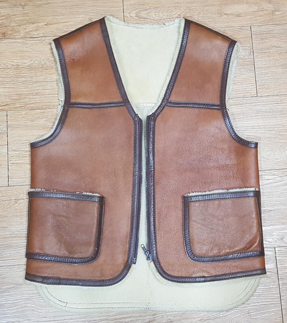 택포) 양가죽 양털 무스탕 조끼 105 사이즈 정도