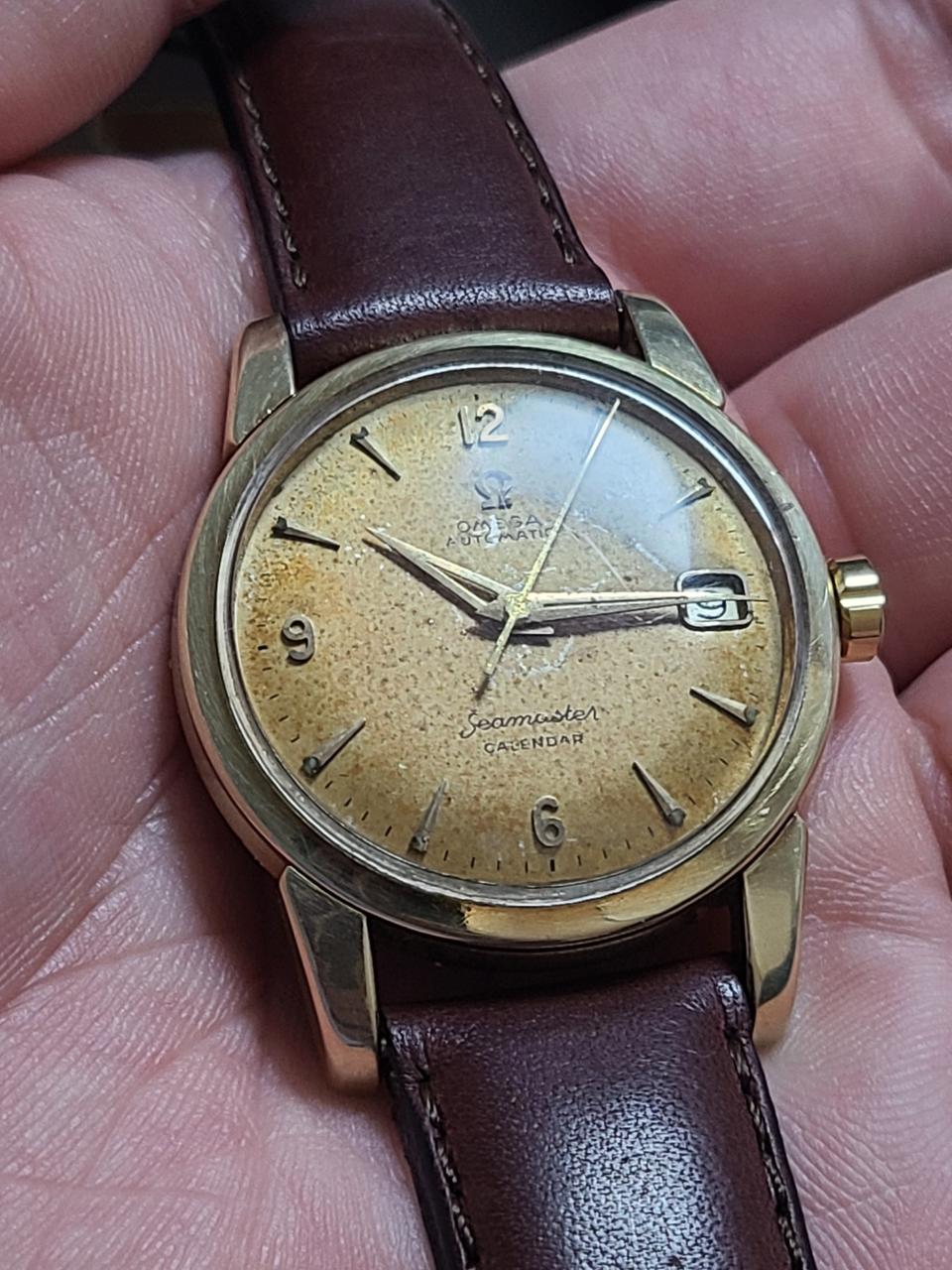 오메가 씨마스터 18K 골드캡 캘린더 빈티지 오토매틱
