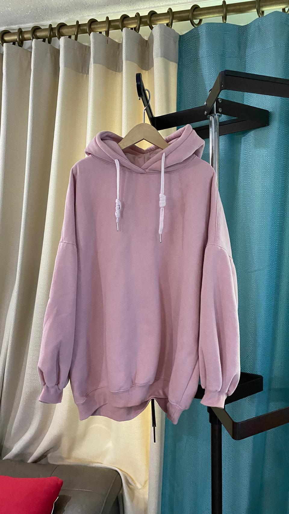 벌륜소매 기모후드티 베이비핑크 ~88까지