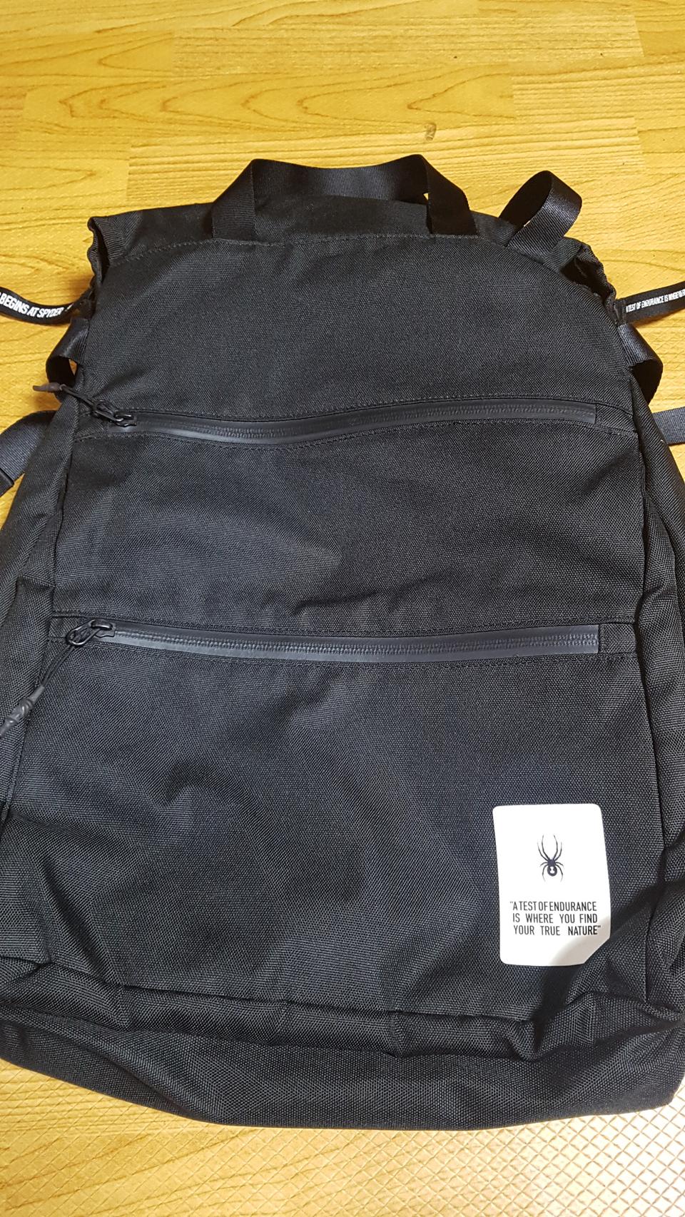 정품 스파이더 블랙 백팩