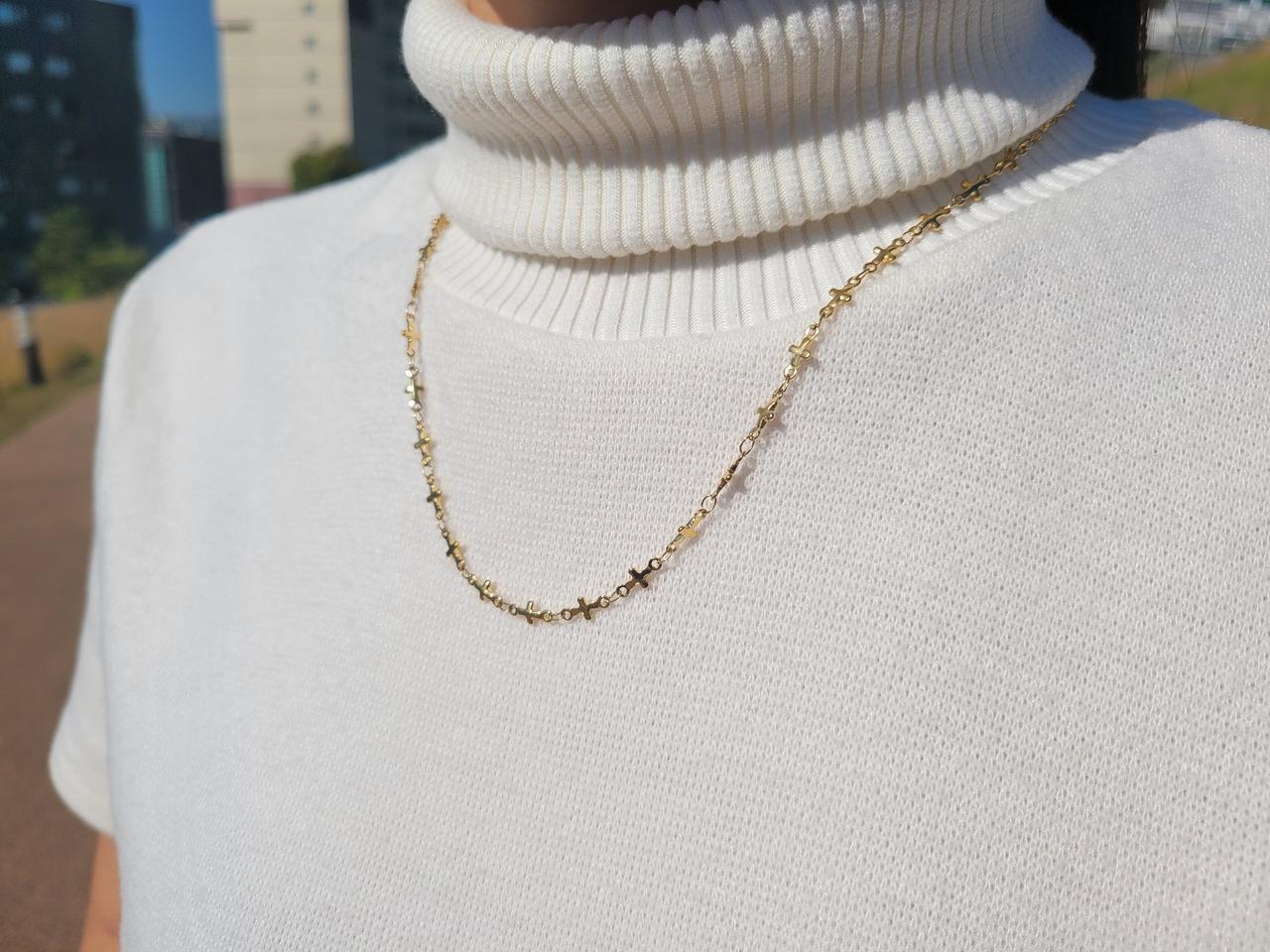 써지컬 스틸 십자가 골드 로즈골드 여자 체인 목걸이 선물