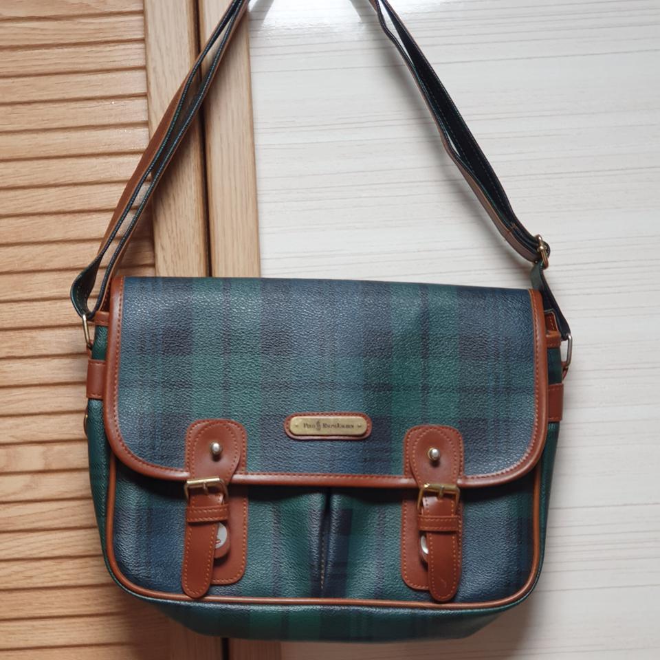 [Kai명품님 결제용] 폴로 랄프로렌 그린 티탄체크 크로스백