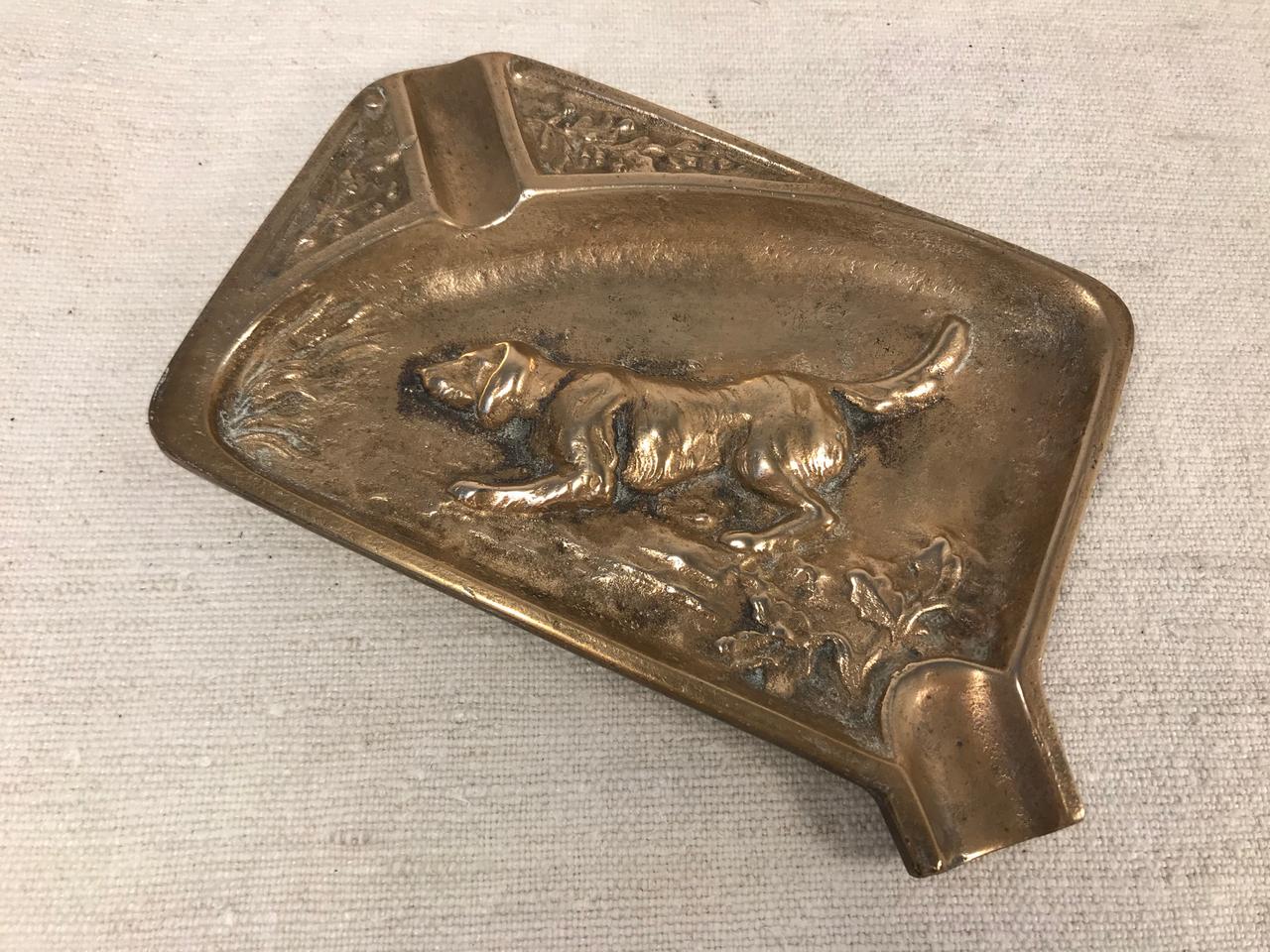 엔틱 20세기 초 브론즈 재떨이