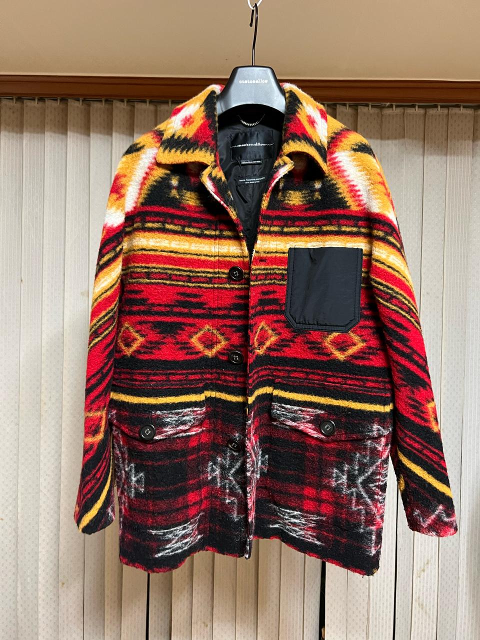 커스텀멜로우 블랙라벨 인디언패턴울자켓