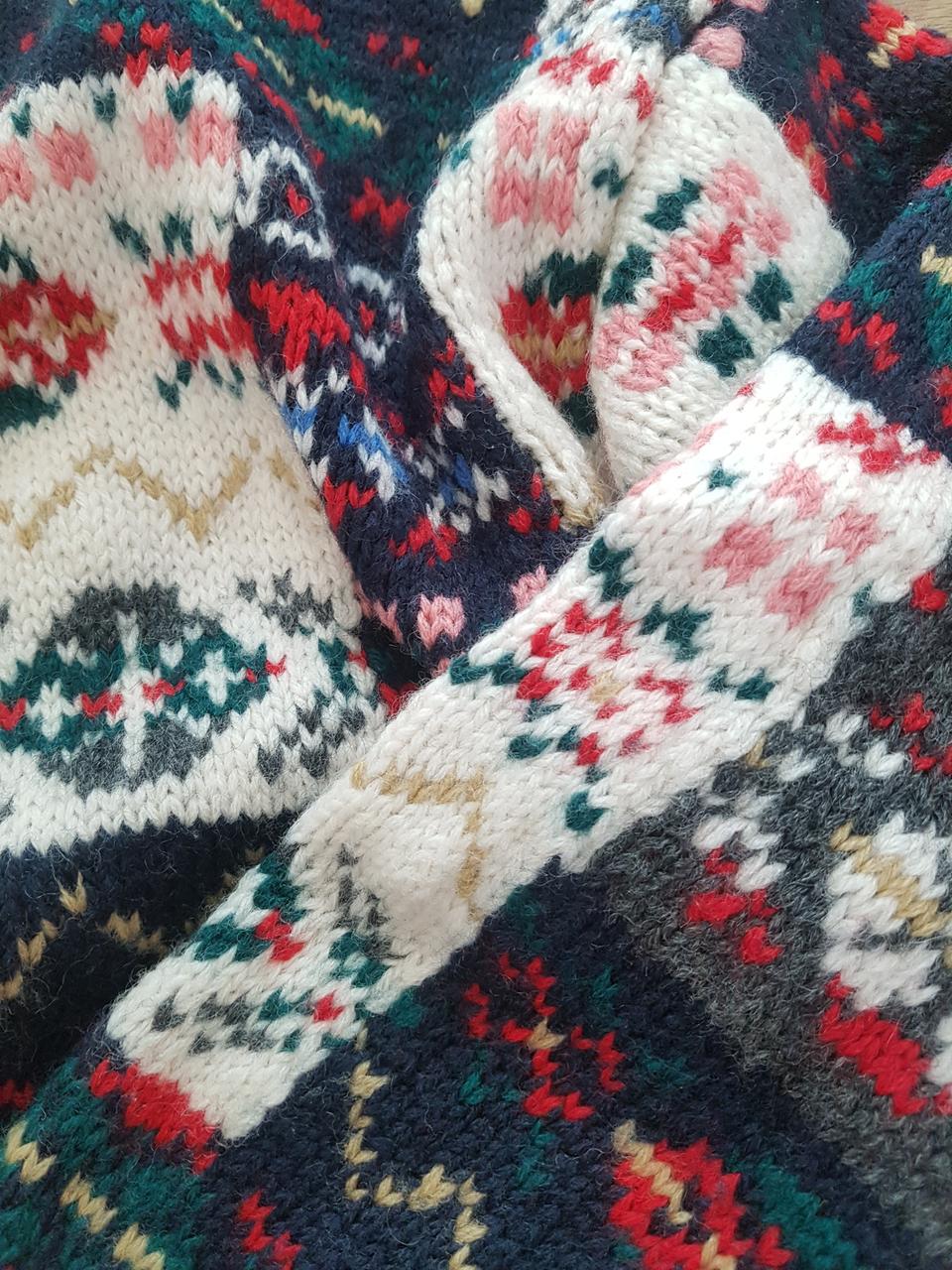 핑크로즈, 패치워크 뜨개니트(수입빈티지)