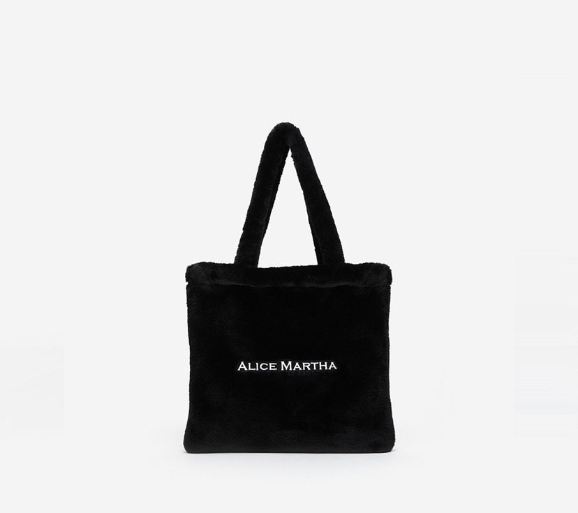 앨리스마샤 퍼 에코백 검정