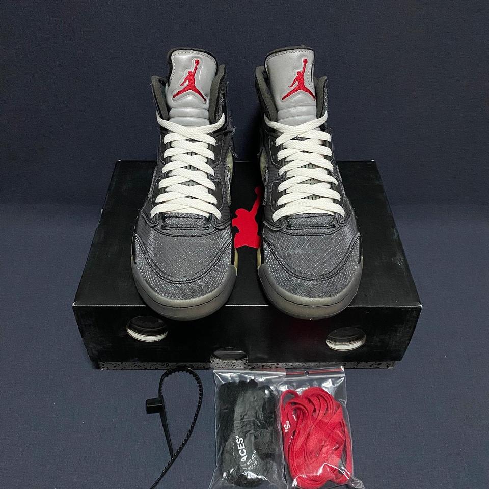 [240] 조던 5 X 오프화이트 레트로 SP 블랙 모슬린