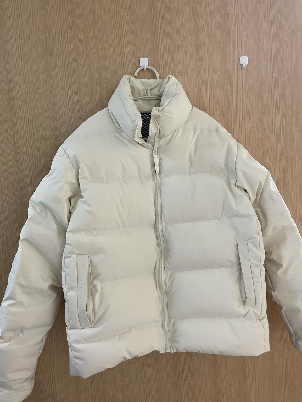 라퍼지스토어 덕다운 심리스 미니멀 푸퍼 숏패딩 아이보리 흰색 S