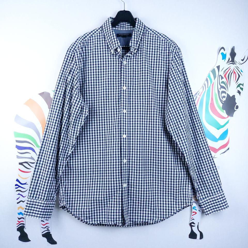 바나나리퍼블릭 블랙체크 셔츠 100