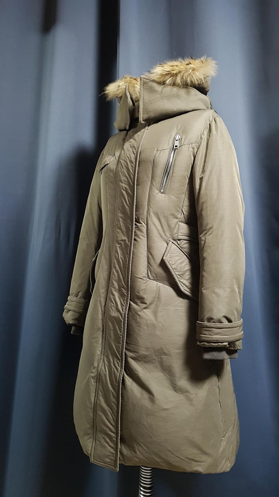 ✔(55)한섬 타임 정품 라쿤퍼 구스다운 롱패딩^^