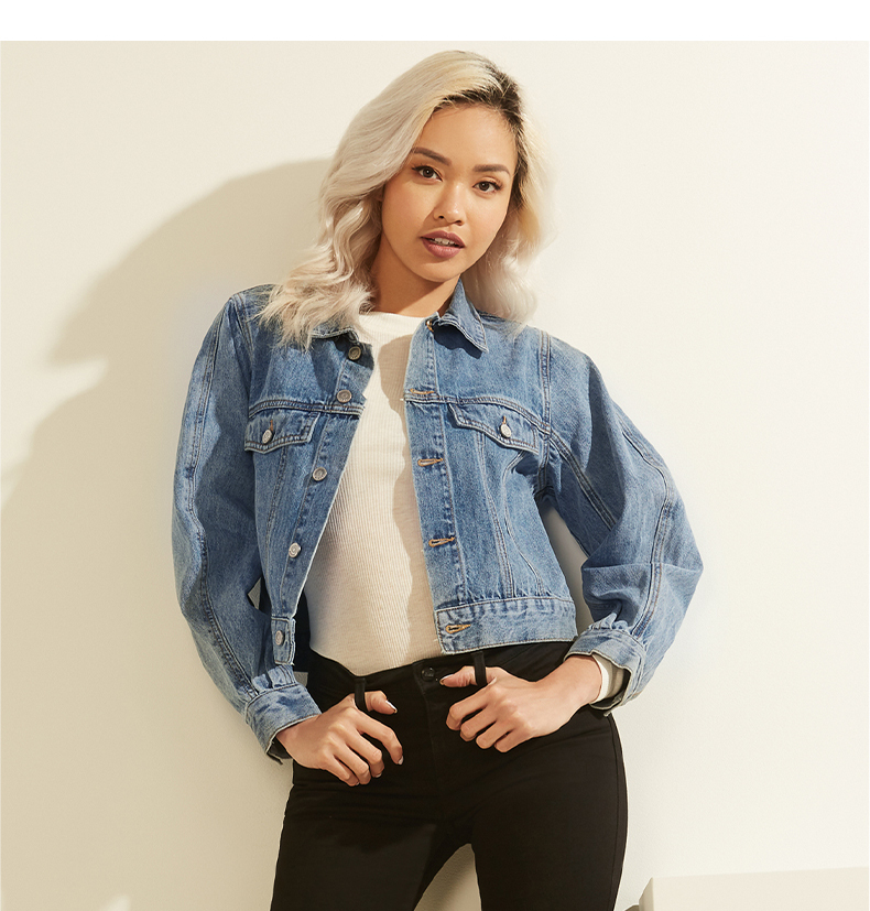 게스 수지 데님자켓 청자켓 청카바