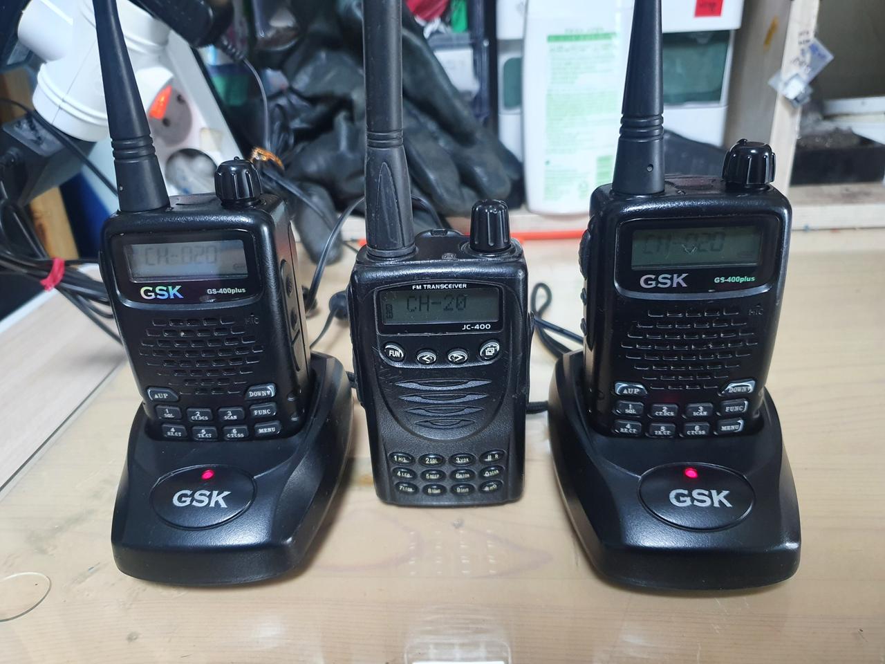 업무용 무전기 gs400plus 2대 jc400 1대 총 3대 중고판매