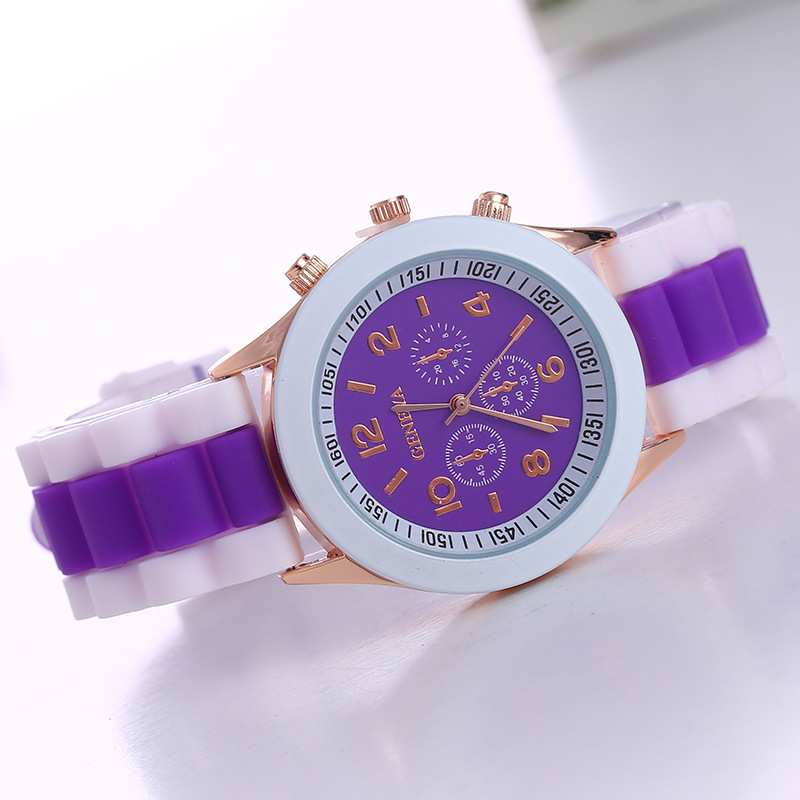 NEW 흰색 바탕 자색 인기 학생용 시계 아동 선물 watch 유치원 초등학생
