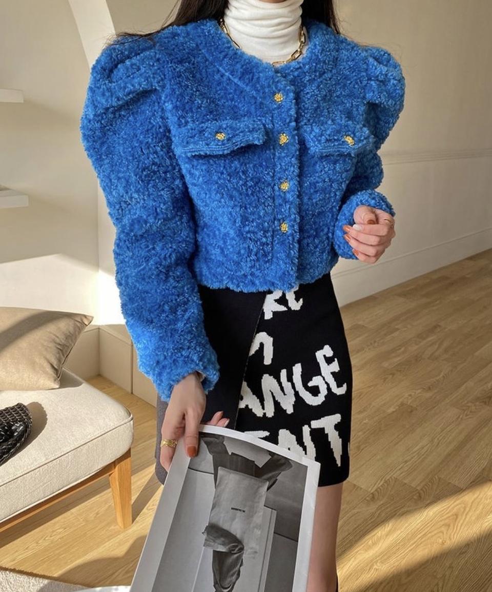 1회착용)퍼프 뽀글이