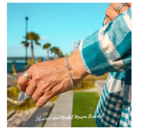 일본 이태리 마리나 체인실버 팔찌 핸드메이드 20cm 6mm 유니크