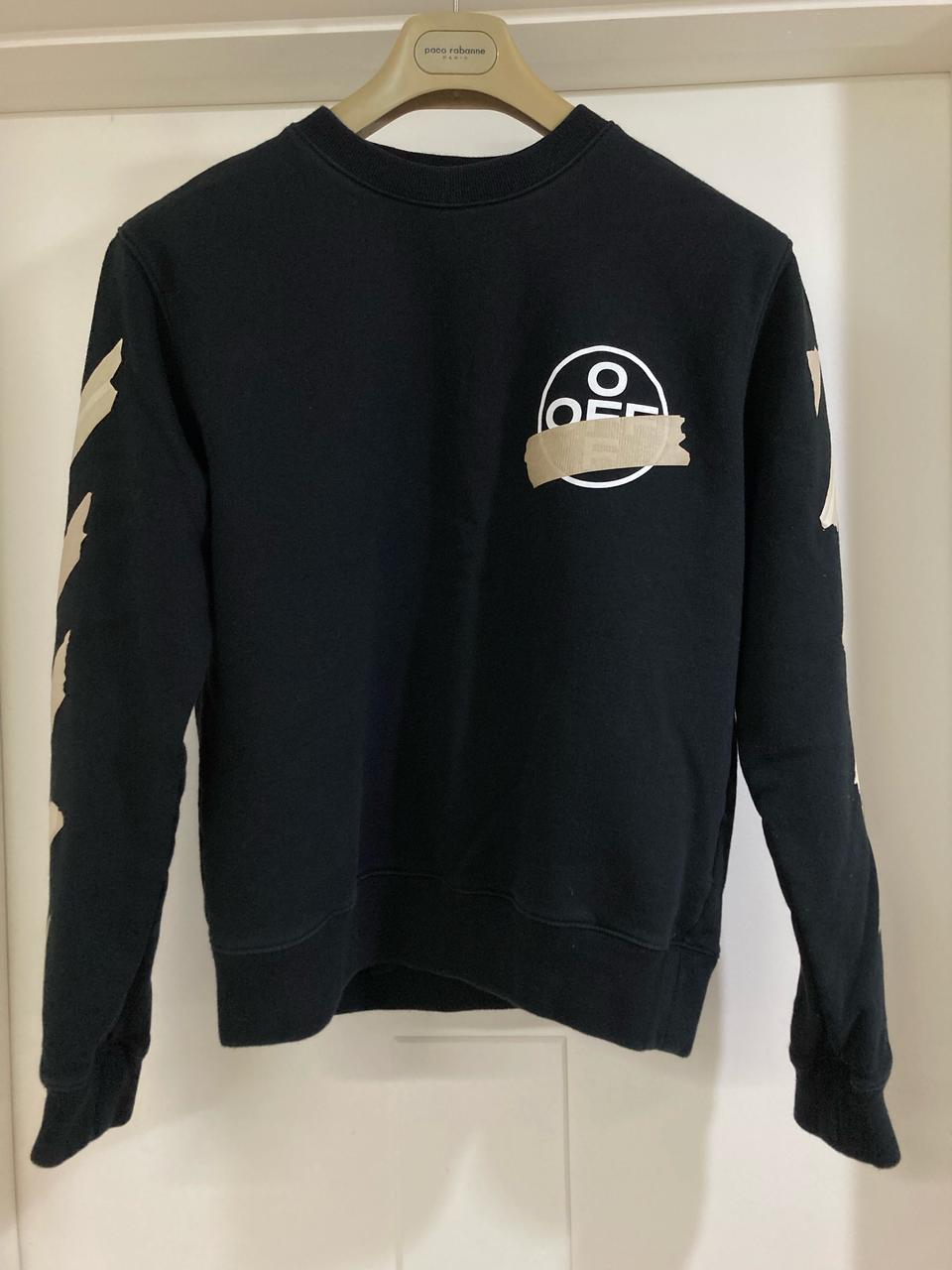 [M]20FW오프화이트 테이프애로우맨투맨 블랙