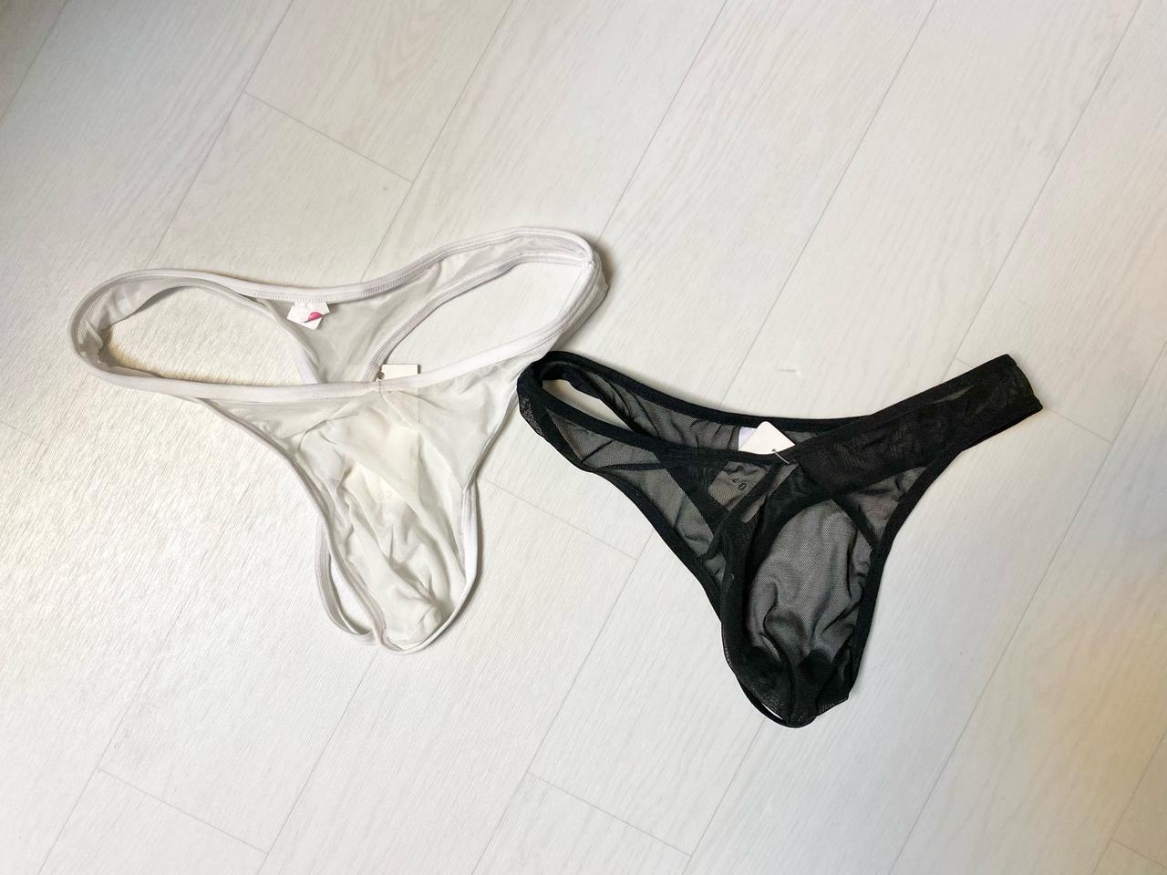 남성용 얇은 홀겹 망사 섹시 티팬티ㅡ프리사이즈 노라인