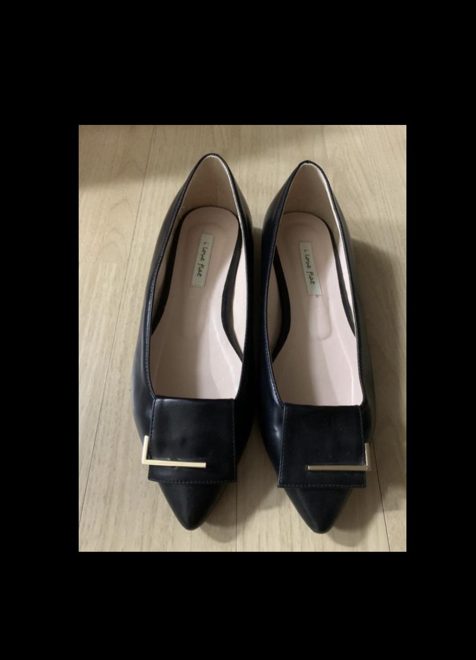 기본낮은굽 포인트.플랫슈즈. 단화. 245m