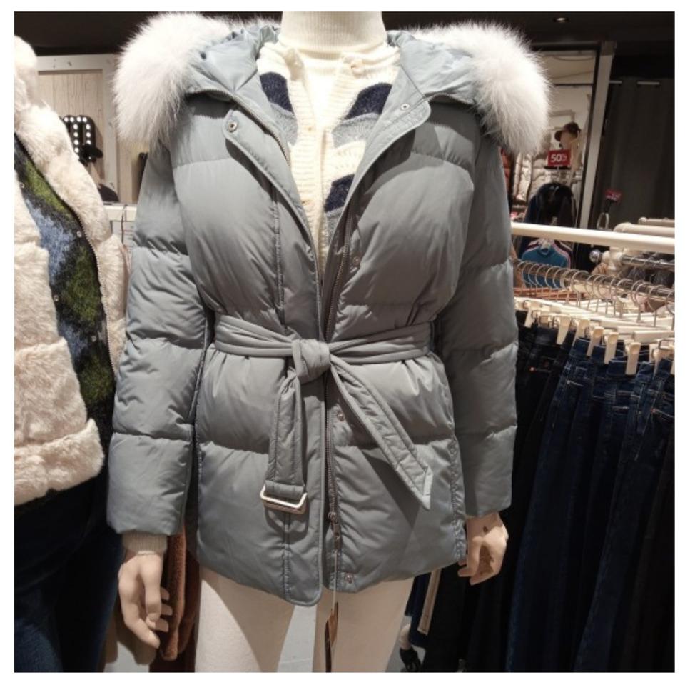 새상품)폭스퍼 벨티드 미들다운90 연블루/오리솜털70+깃털30