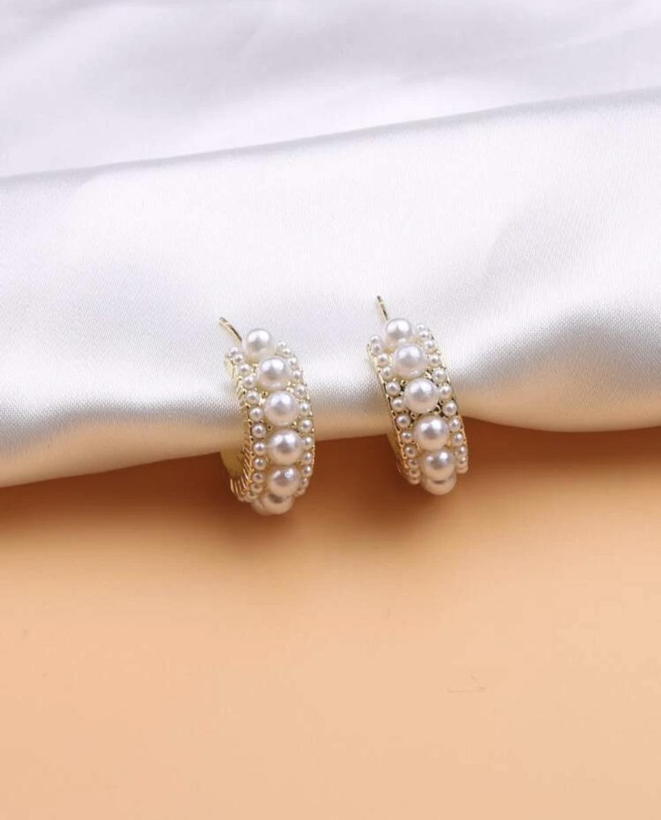 진주 후프귀걸이