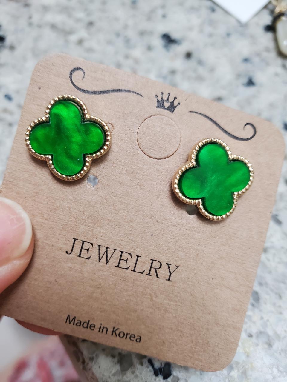 실버 클로버귀걸이