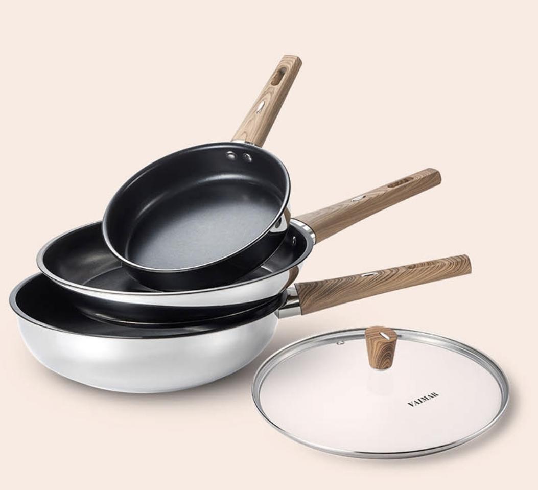 (새상품)IH 인덕션 프라이팬 3종 세트 뚜껑