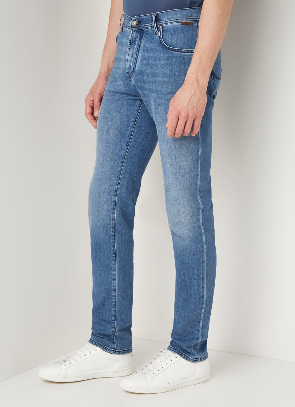 꼬르렐리아니 아이디 럭셔리라인 데님 팬츠 가먼트워싱 블루진 슬님스키니핏