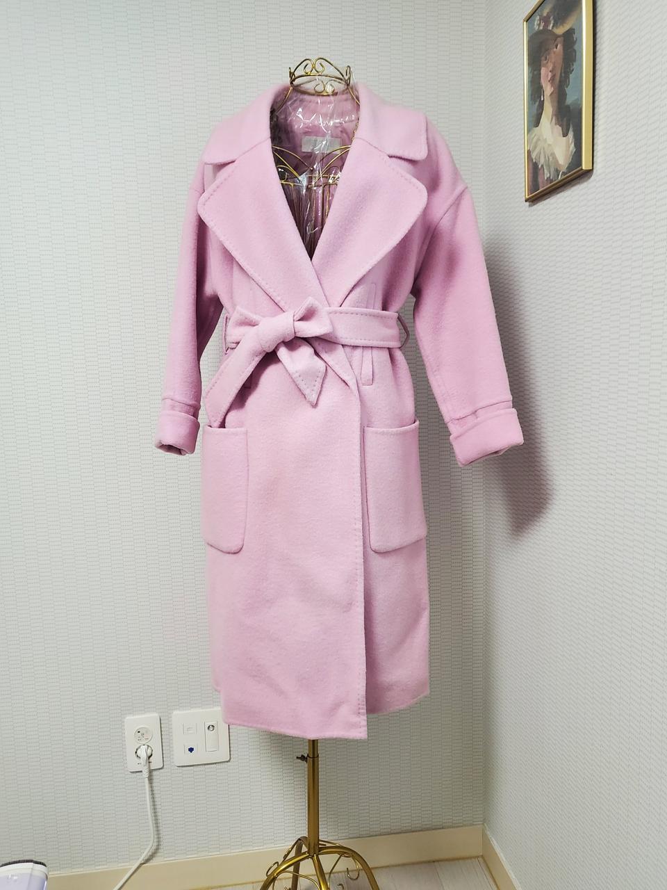 파스텔 핑크 롱코트