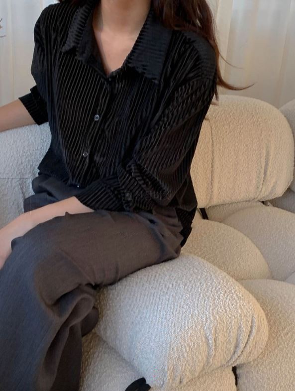 벨벳 셔츠(블랙,브라운)