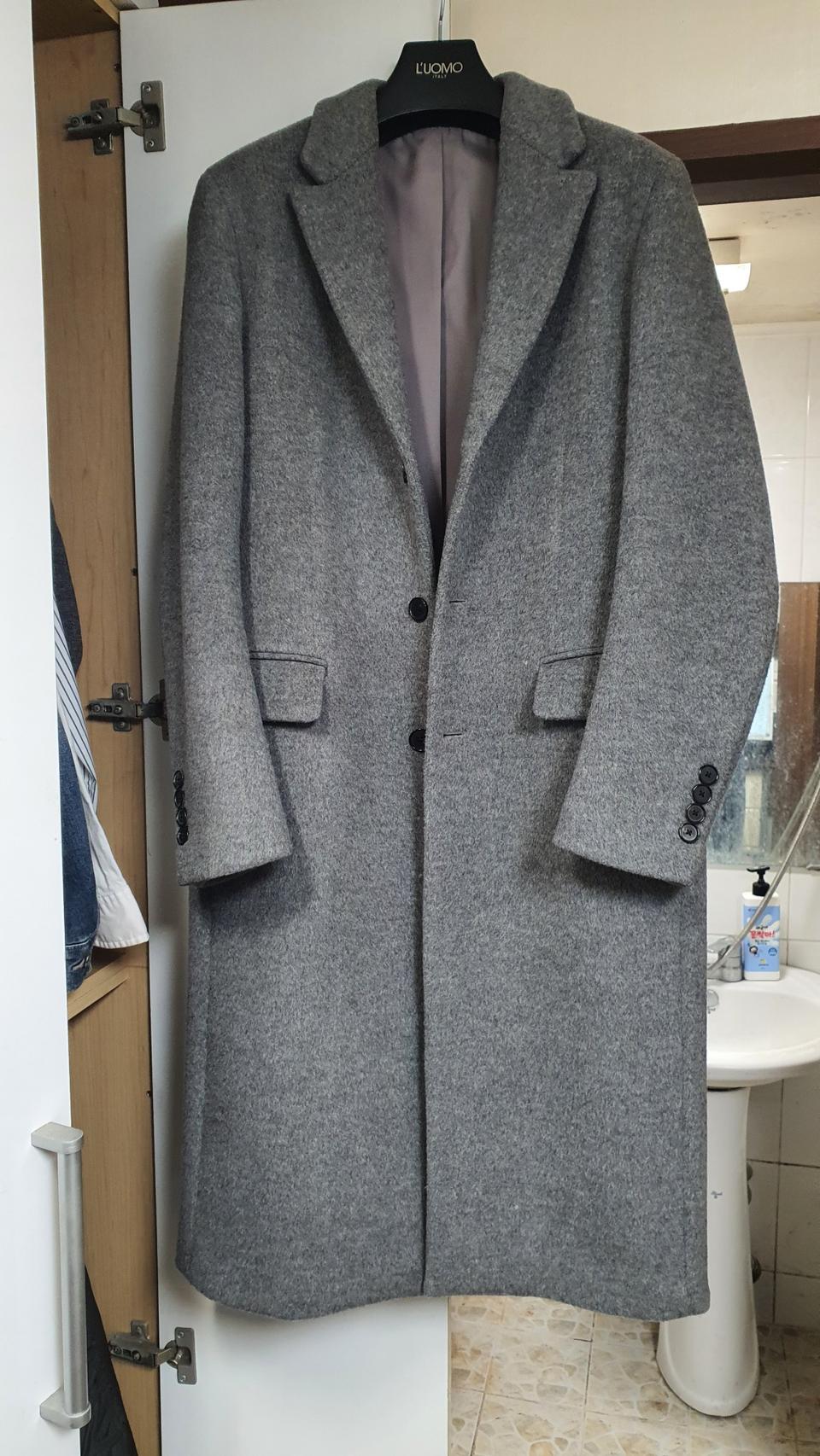 마마가리 울 캐시미어 롱코트 그레이 팔아요