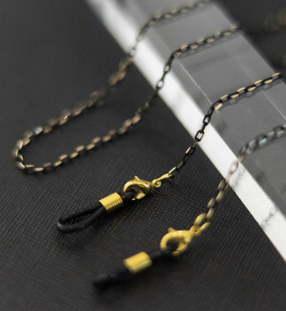 블랙 골드 얇은 메탈 체인 안경줄 마스크줄