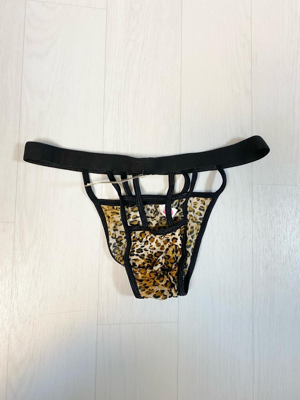 남성용 호피무늬 끈장식 섹시 팬티ㅡ프리사이즈/오픈형밴딩