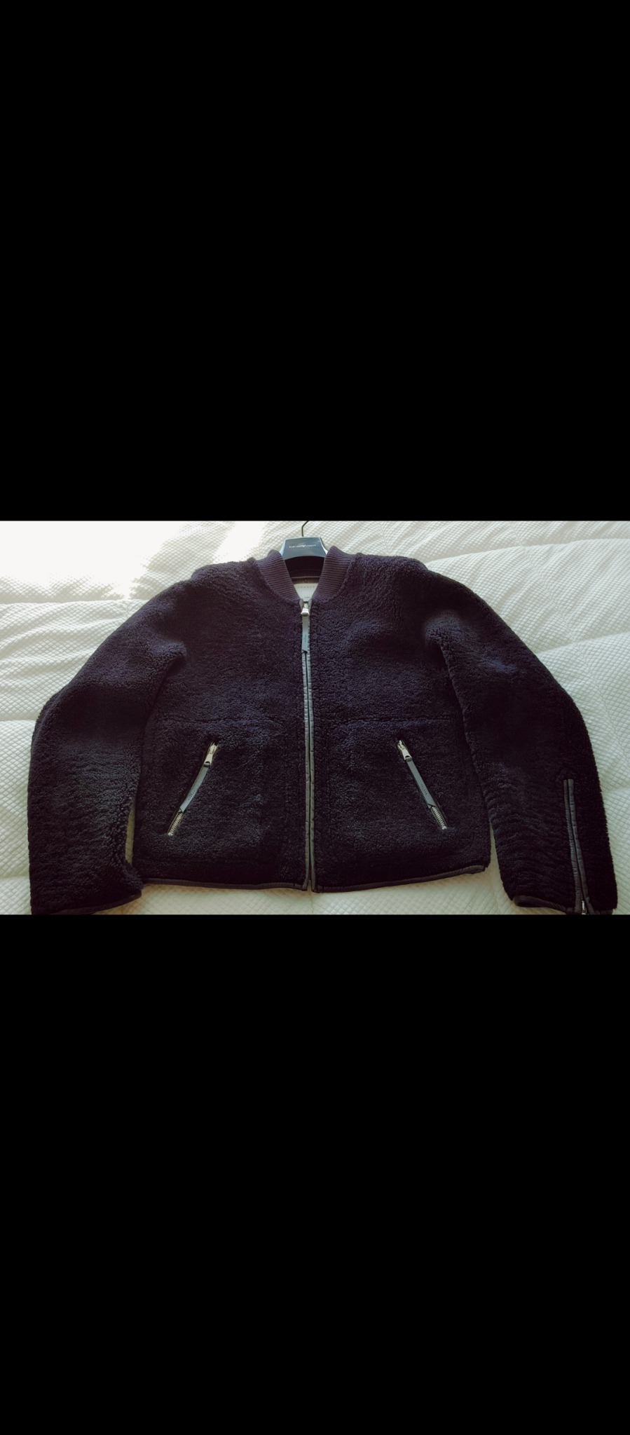 산드로가죽자켓 시어링 천연양털 상태조음 시스템 우영미 솔리드