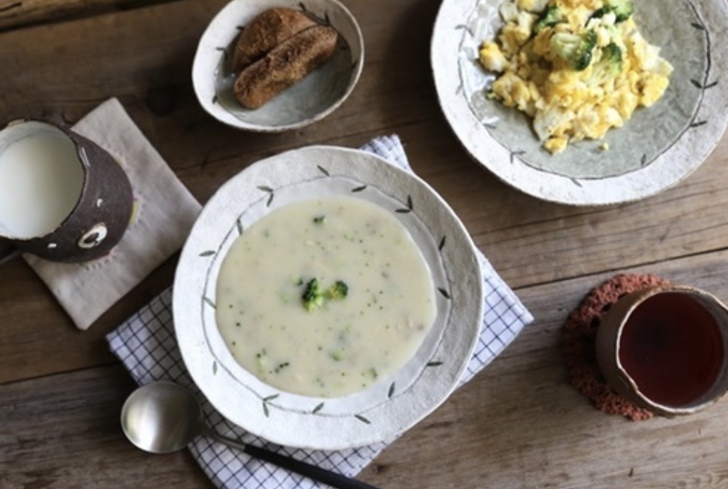 [목련상점] 구름공장 빈티지 풀잎리스접시 (새상품)