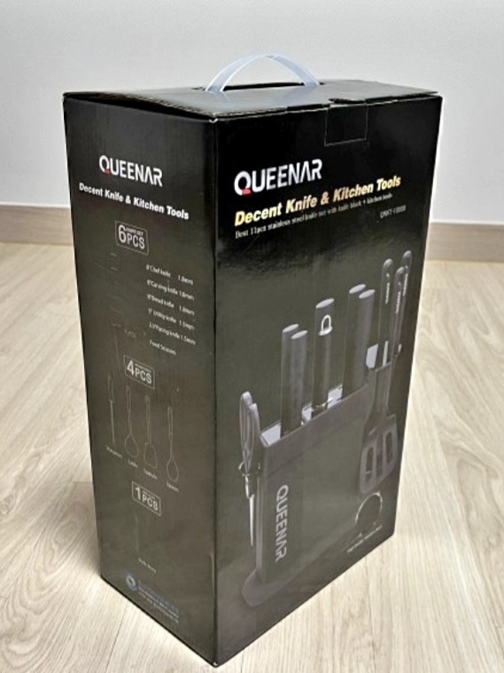 퀸나 디센트 칼블럭 11종 세트 QkNT-1000B  키친툴 칼보관함