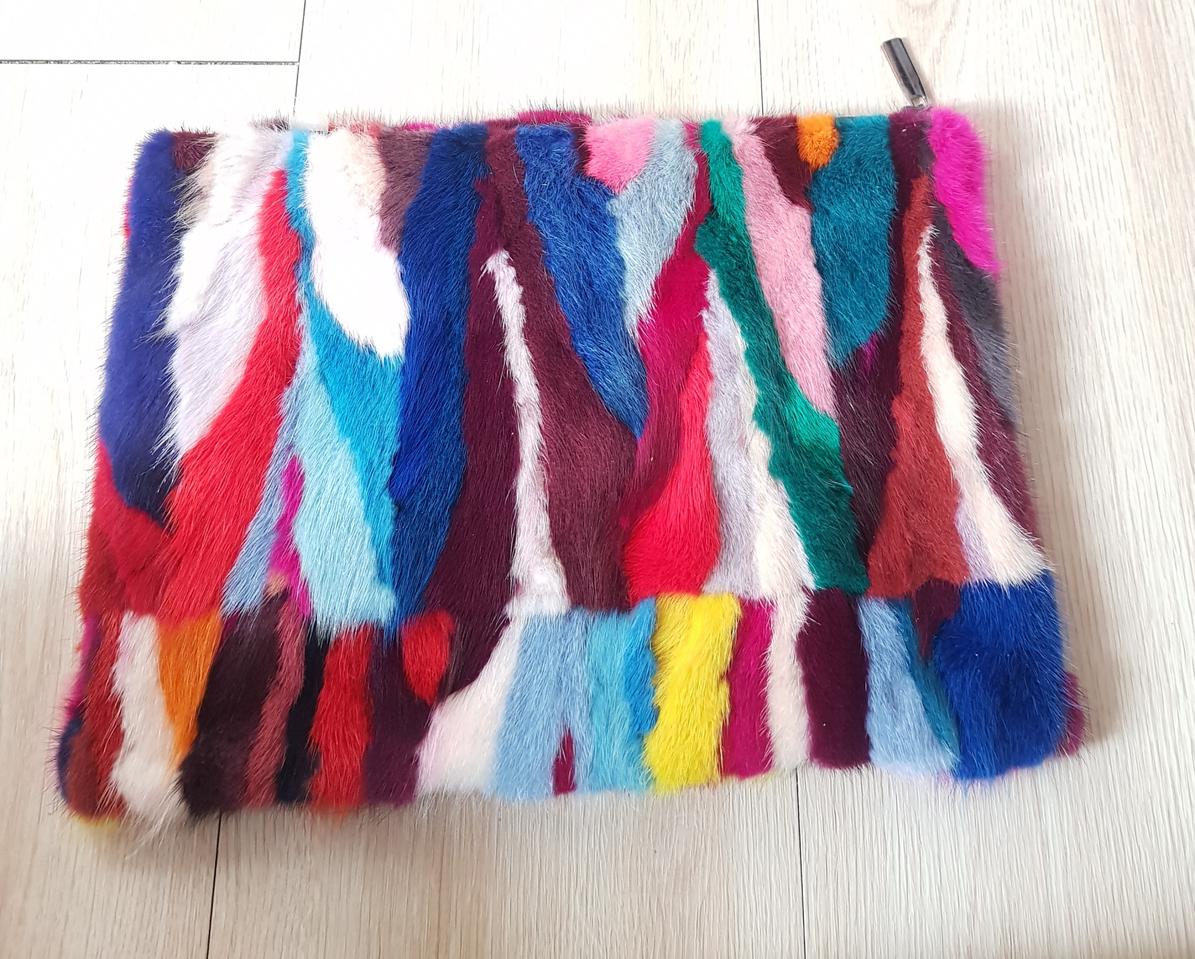 리얼 밍크 클러치