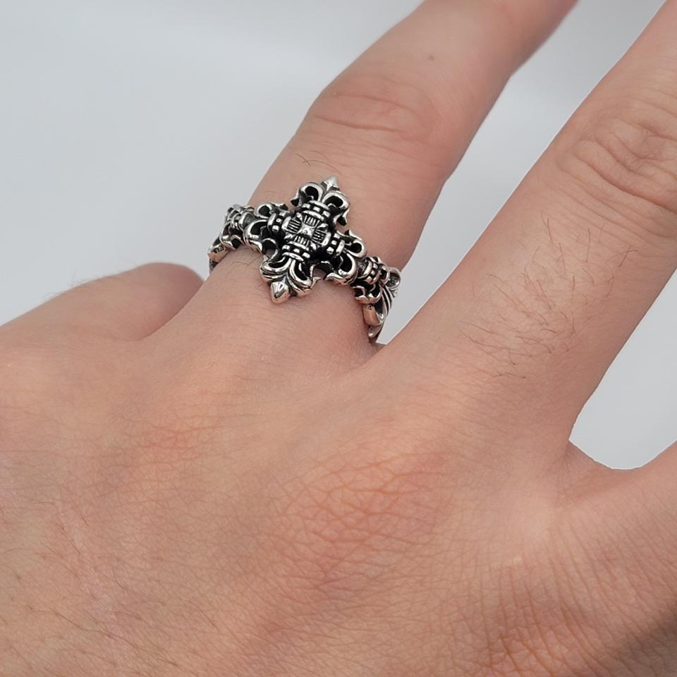 1.8돈 925실버 은반지 십자가스타일