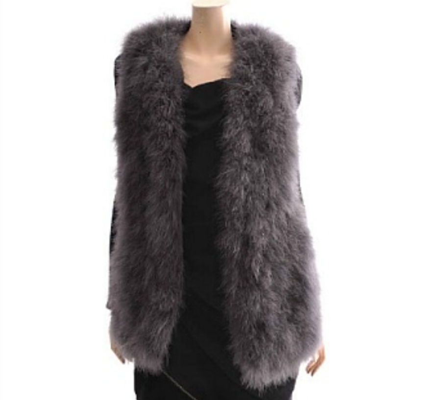 봄빅스엠무어 55ㅡ  칠면조털 조끼 재킷