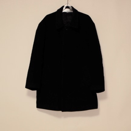 100) 피에르가르뎅 모직 하프코트 블랙