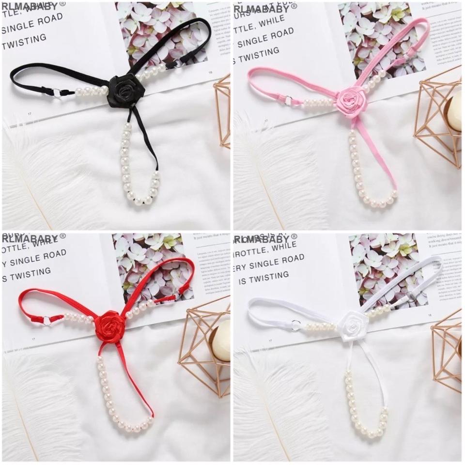 장미 로즈 섹시 진주 티팬티 이벤트 기념일 속옷 란제리